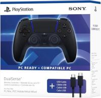 PlayStation PS5 DualSense Kablosuz Kumanda - Gece Siyahı + PC için USB Kablosu (ZCT2G)