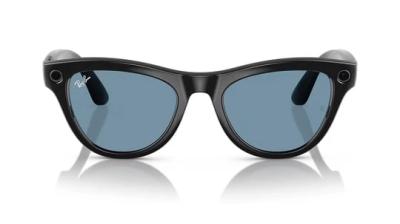 Ray-Ban Meta Skyler RW4010 52 Beden 601/MF52 Parlak Siyah-Transitions Cerulean Blue