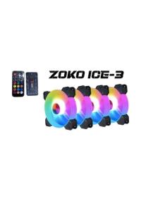 ZOKO ICE-3 4X12CM  ARGB KUMANDALI FAN SETİ